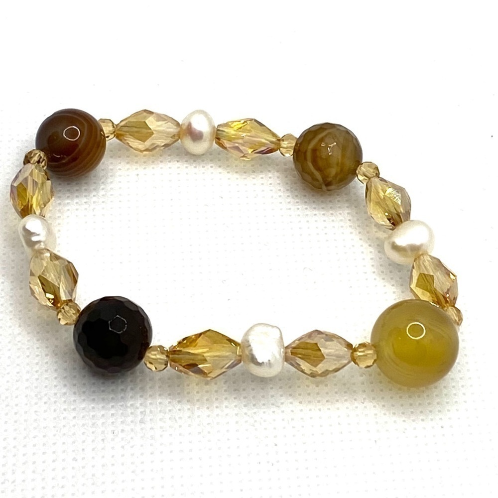 Bracelet Artisan Handmade Stretchy Jewelry Pearls